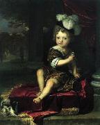 Portrait of a child with a tit Carel de Moor